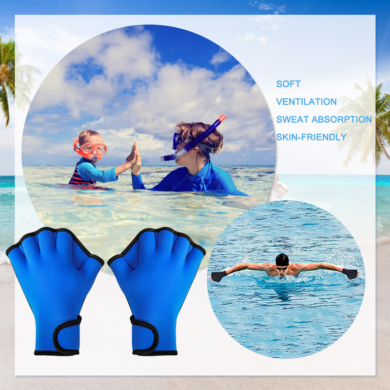 Neoprenske ronilačke rukavice Elastična polovica prstiju za plivanje Prsti s rebrastim veslom Prozračna Lagana višekratna oprema za vježbanje koja se može prati