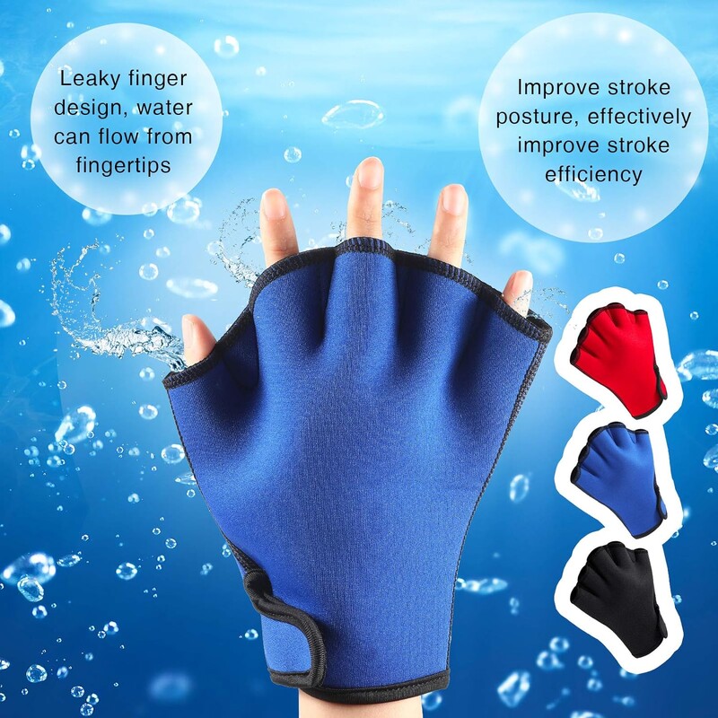 1 pereche de mănuși acvatice mănuși de antrenament de înot Mănuși de înot mari cu strâns mănuși de înot rezistente la apă fără degete pentru bărbați și femei