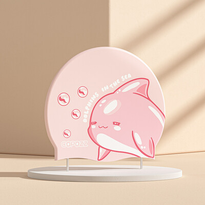 Slatka crtana veća kapa za plivanje za djecu Elastična tkanina za dugu kosu Dječja kapa za zaštitu ušiju Kapa za plivanje za dječake Djevojčice za plivanje