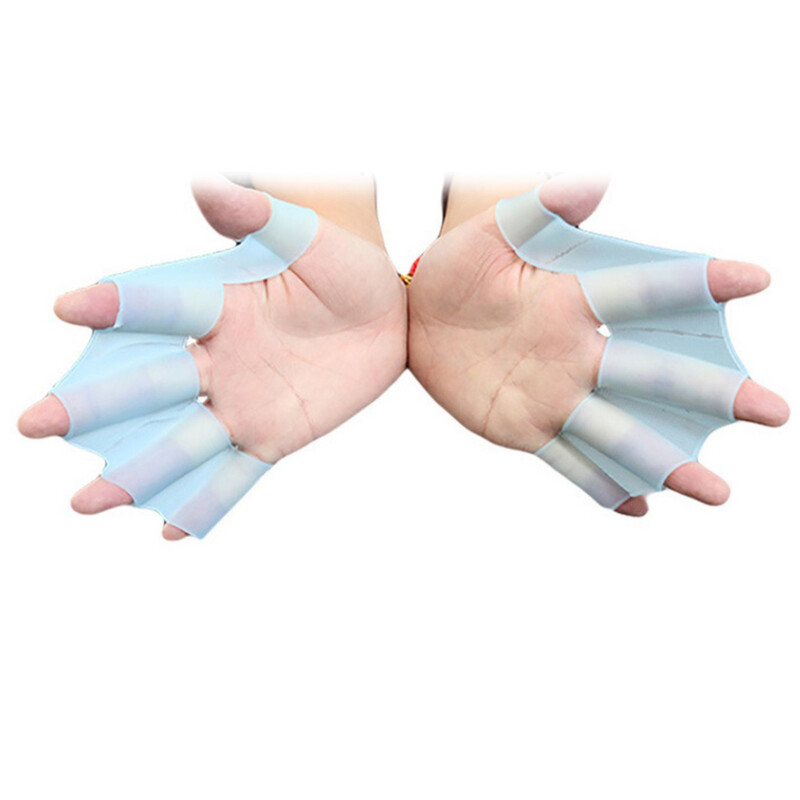 1 paar silikoonist ujumislestad käeuimed Ujumisveebi treeningkinnas, varustus mõla