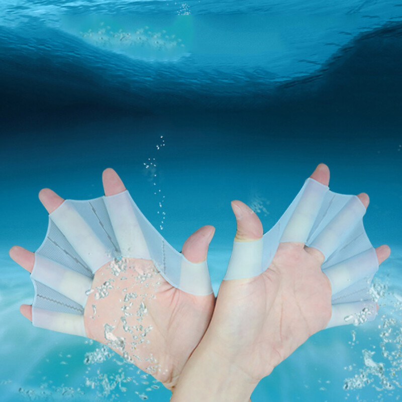 1 paar silikoonist ujumislestad käeuimed Ujumisveebi treeningkinnas, varustus mõla