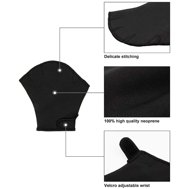 1 par vodenih rukavica s mrežastim veslom, rukavice za plivanje, fitness rukavice za aerobik u vodi i plivanje s otporom za muškarce, žene, djecu