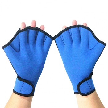 Δύο χρώματα 1 ζεύγους Creative Aquatic Swimming Gloves Webbed Ευέλικτα γάντια κουπιών επαναχρησιμοποιήσιμα για καταδύσεις