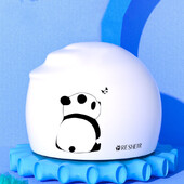 Kapa za plivanje vodootporna, ne guši glavu, zaštita za uši, silikonska velika slatka dječja kapa za plivanje s printom pande