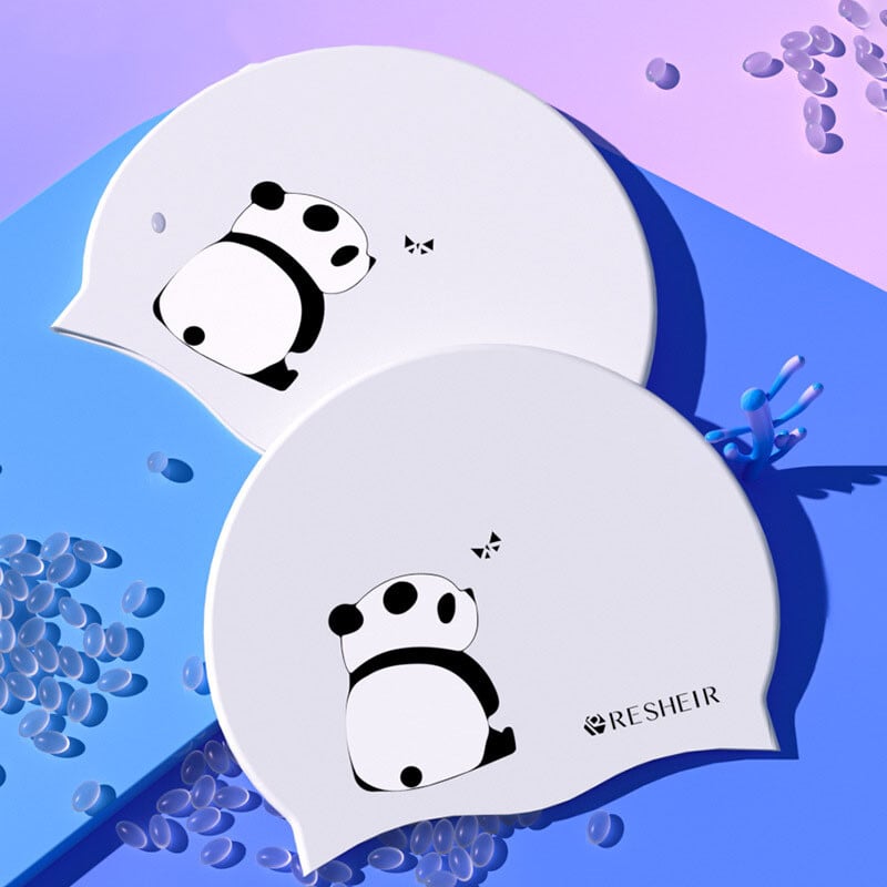 Kapa za plivanje vodootporna, ne guši glavu, zaštita za uši, silikonska velika slatka dječja kapa za plivanje s printom pande