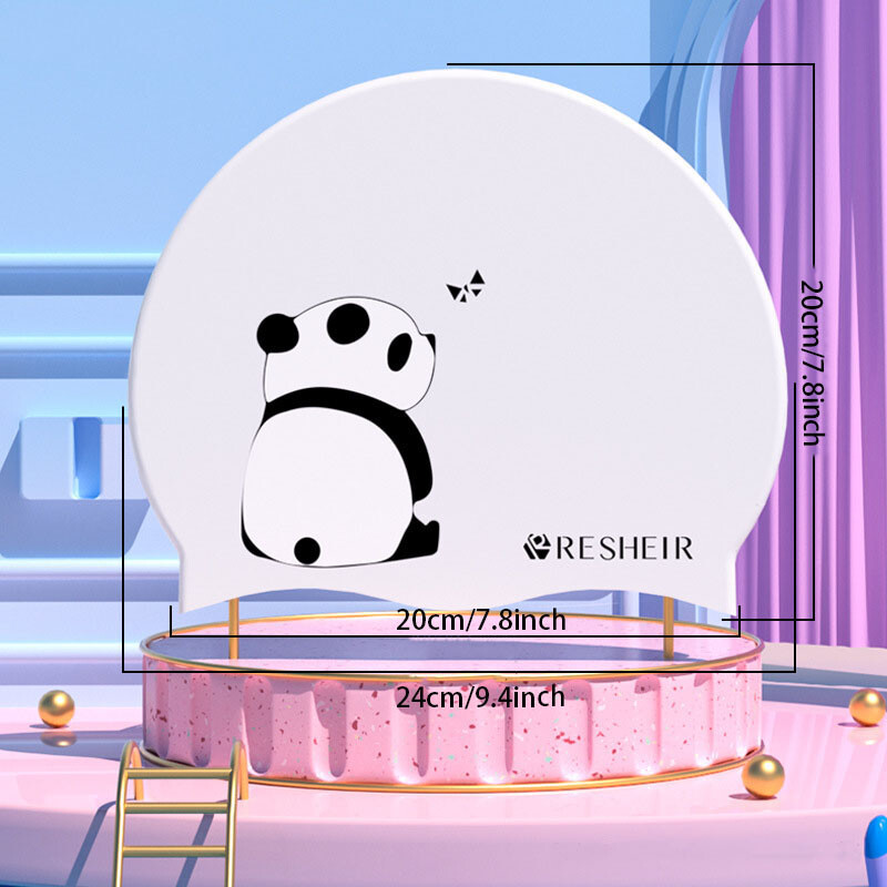 Kapa za plivanje vodootporna, ne guši glavu, zaštita za uši, silikonska velika slatka dječja kapa za plivanje s printom pande