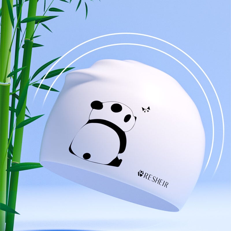 Kapa za plivanje vodootporna, ne guši glavu, zaštita za uši, silikonska velika slatka dječja kapa za plivanje s printom pande