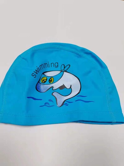 Cască de înot pentru copii cu imprimare cu delfini din desene animate Pu Protecție urechi impermeabilă pentru băieți și fete, nu prea strâns