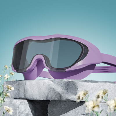 Nové módne plavecké okuliare s veľkým rámom, vodotesné, HD View, proti zahmlievaniu, plavecké okuliare pre dospelých pre mužov a ženy