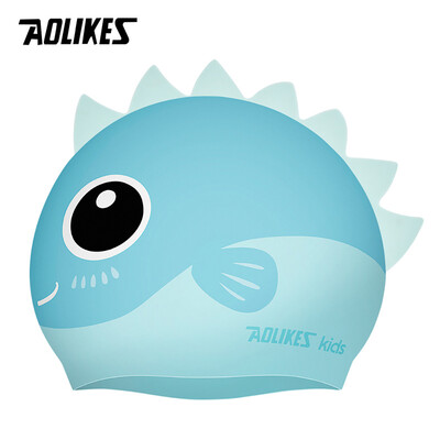 AOLIKES Cască de înot nouă pentru piscină, drăguț de desene animate pentru copii, impermeabilă, protejează urechile, părul lung, băiat, fată, sport, pălărie de înot