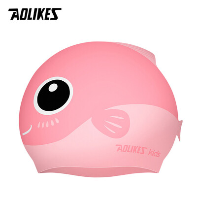 AOLIKES Cască de înot nouă pentru piscină, drăguț de desene animate pentru copii, impermeabilă, protejează urechile, părul lung, băiat, fată, sport, pălărie de înot