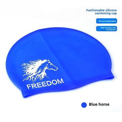 Vodootporna silikonska kapa za plivanje za odrasle i djecu, duga kosa, zaštita za uši, neklizajuća jednobojna, izravna tvornička O