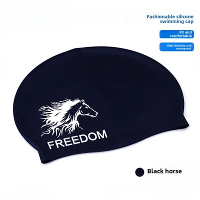 Vodootporna silikonska kapa za plivanje za odrasle i djecu, duga kosa, zaštita za uši, neklizajuća jednobojna, izravna tvornička O