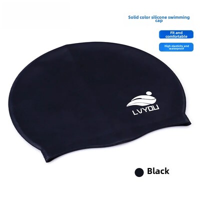 Vodootporna silikonska kapa za plivanje za odrasle i djecu, duga kosa, zaštita za uši, neklizajuća jednobojna, izravna tvornička O