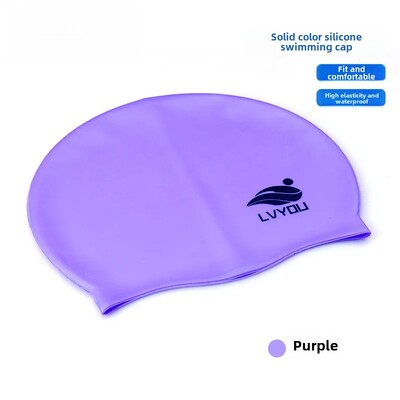 Vodootporna silikonska kapa za plivanje za odrasle i djecu, duga kosa, zaštita za uši, neklizajuća jednobojna, izravna tvornička O