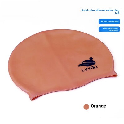 Vodootporna silikonska kapa za plivanje za odrasle i djecu, duga kosa, zaštita za uši, neklizajuća jednobojna, izravna tvornička O