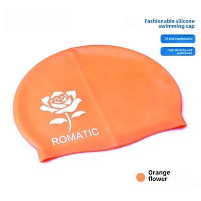 Vodootporna silikonska kapa za plivanje za odrasle i djecu, duga kosa, zaštita za uši, neklizajuća jednobojna, izravna tvornička O
