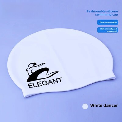 Vodootporna silikonska kapa za plivanje za odrasle i djecu, duga kosa, zaštita za uši, neklizajuća jednobojna, izravna tvornička O