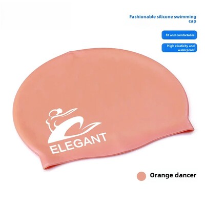 Vodootporna silikonska kapa za plivanje za odrasle i djecu, duga kosa, zaštita za uši, neklizajuća jednobojna, izravna tvornička O