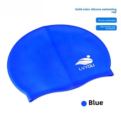 Vodootporna silikonska kapa za plivanje za odrasle i djecu, duga kosa, zaštita za uši, neklizajuća jednobojna, izravna tvornička O