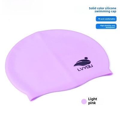 Vodootporna silikonska kapa za plivanje za odrasle i djecu, duga kosa, zaštita za uši, neklizajuća jednobojna, izravna tvornička O