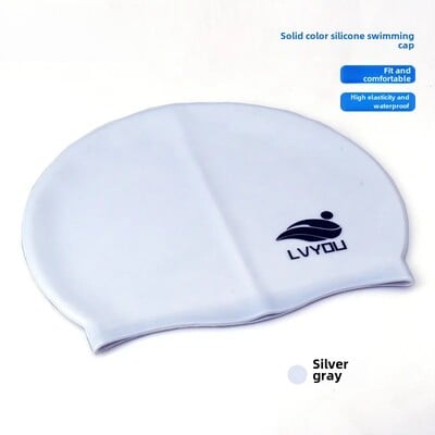 Vodootporna silikonska kapa za plivanje za odrasle i djecu, duga kosa, zaštita za uši, neklizajuća jednobojna, izravna tvornička O