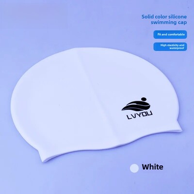 Vodootporna silikonska kapa za plivanje za odrasle i djecu, duga kosa, zaštita za uši, neklizajuća jednobojna, izravna tvornička O