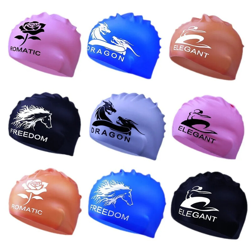 Vodootporna silikonska kapa za plivanje za odrasle i djecu, duga kosa, zaštita za uši, neklizajuća jednobojna, izravna tvornička O