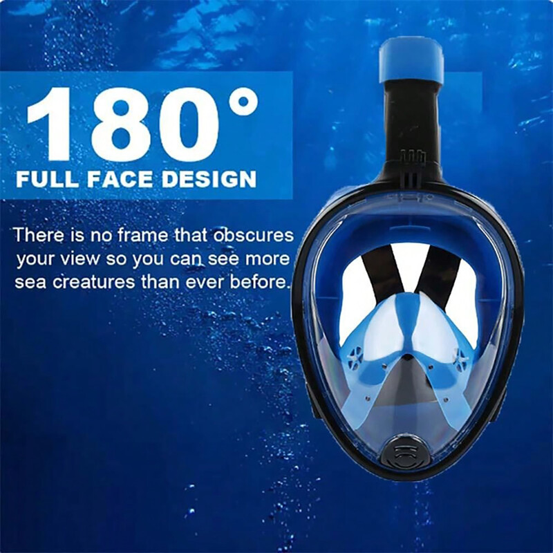 Celotvárová šnorchlová maska s odnímateľným držiakom na kameru, šnorchlovacie, potápačské a masky so širokým uhlom pohľadu, proti zahmlievaniu a úniku pre dospelých