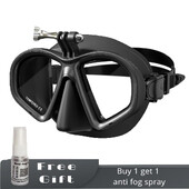 Potápačská maska s nízkym objemom a tvrdenými okuliarmi, maska na krátkozrakosť, potápačské vybavenie pre harpúny, s držiakom GoPro, proti zahmlievaniu pre úzku tvár