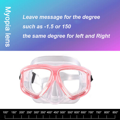 -1,5 do -8,5 Silikonske HD prozirne ronilačke naočale protiv zamagljivanja za odrasle s kratkovidnošću prilagođene za lijevo desno oko različitih stupnjeva