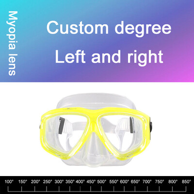 -1,5 do -8,5 Silikonske HD prozirne ronilačke naočale protiv zamagljivanja za odrasle s kratkovidnošću prilagođene za lijevo desno oko različitih stupnjeva