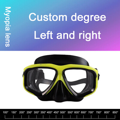 -1,5 do -8,5 Silikonske HD prozirne ronilačke naočale protiv zamagljivanja za odrasle s kratkovidnošću prilagođene za lijevo desno oko različitih stupnjeva
