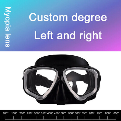 -1,5 do -8,5 Silikonske HD prozirne ronilačke naočale protiv zamagljivanja za odrasle s kratkovidnošću prilagođene za lijevo desno oko različitih stupnjeva