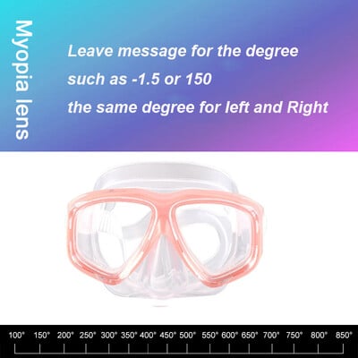 -1,5 do -8,5 Silikonske HD prozirne ronilačke naočale protiv zamagljivanja za odrasle s kratkovidnošću prilagođene za lijevo desno oko različitih stupnjeva