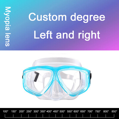 -1,5 do -8,5 Silikonske HD prozirne ronilačke naočale protiv zamagljivanja za odrasle s kratkovidnošću prilagođene za lijevo desno oko različitih stupnjeva