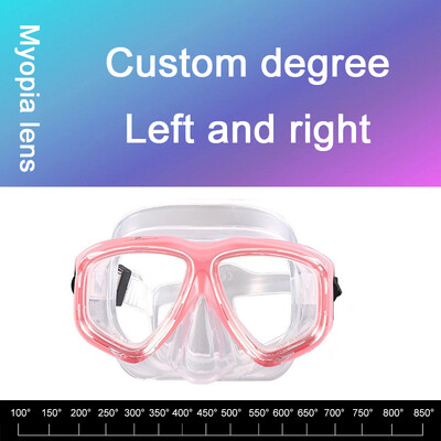 -1,5 do -8,5 Silikonske HD prozirne ronilačke naočale protiv zamagljivanja za odrasle s kratkovidnošću prilagođene za lijevo desno oko različitih stupnjeva