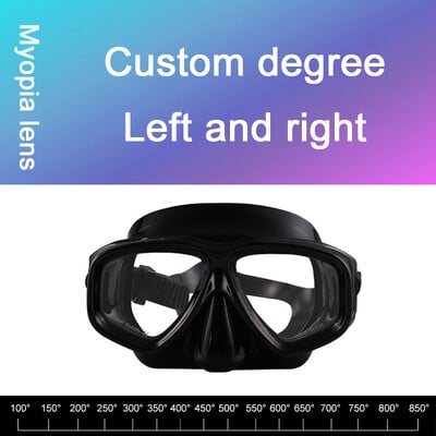 -1,5 do -8,5 Silikonske HD prozirne ronilačke naočale protiv zamagljivanja za odrasle s kratkovidnošću prilagođene za lijevo desno oko različitih stupnjeva