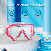 Ronilačka maska za ronjenje za djecu Maska za plivanje Dječak Djevojčica Veliki okvir protiv magljenja Naočale za plivanje Maske za ronjenje na dah