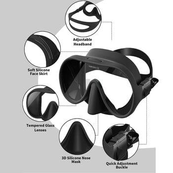 Μάσκα κατάδυσης 2024 Professional Snorkeling Erbao Diving Set Σετ καταδύσεων ScopeSnorkel, All-Inclusive Mask, Full Dry Snorkel Set