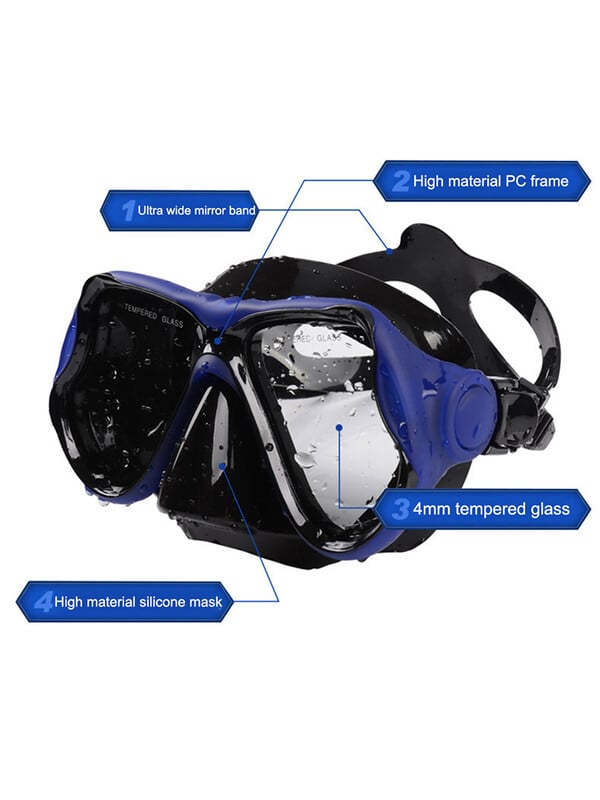 Profesionalna maska za ronjenje protiv magle, disalice, ronilačke naočale, panoramske široke sportske naočale za plivanje za muškarce, žene