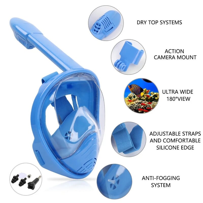 Dječja maska za ronjenje s crtanim filmovima Plivačka maska za ronjenje s punim licem Dječaci Djevojčice Podvodna oprema za ronjenje s disalicom protiv magle Oprema za djecu