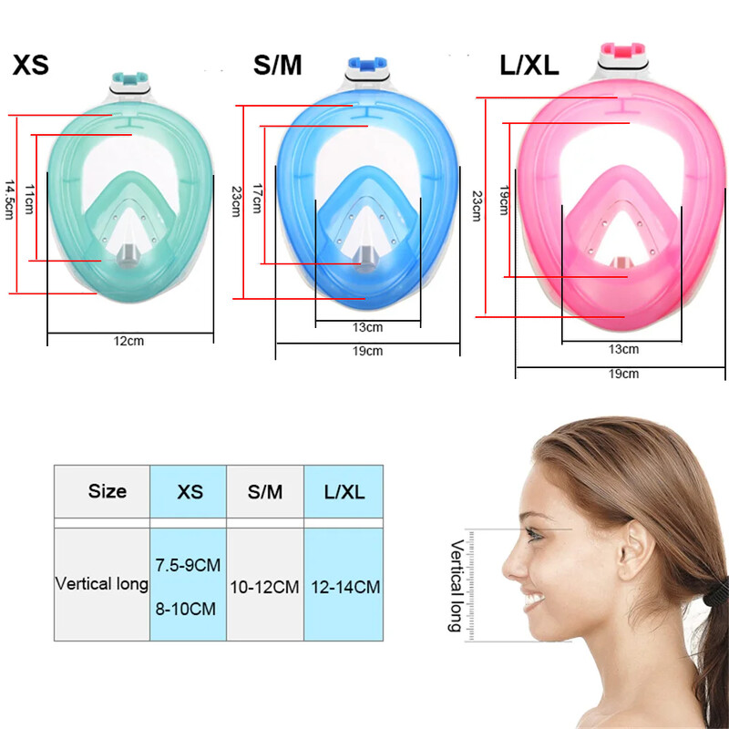 Profesionalna maska za ronjenje s maskom za ronjenje pod vodom Maska za ronjenje s disalicom za cijelo lice Naočale protiv magljenja za djecu i odrasle Oprema za plivanje