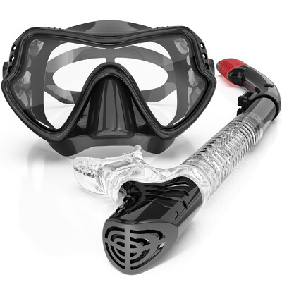 Maska za ronjenje Naočale za plivanje Silikonska suknja Kaljeno staklo Len Wide View Trening s poklopcem za nos Podesivi remen