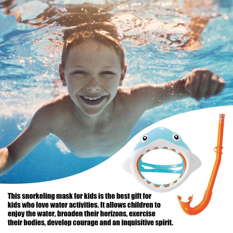 Celotvárová potápačská maska, plavecké vybavenie so žraločím dizajnom, podvodné dýchanie, proti zahmlievaniu, vodotesná, samostatná maska pre deti