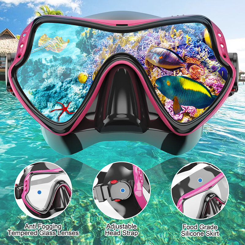 Nardymo kaukė, profesionalių nardymo kaukių rinkinys vyrams, moterims, nardymo akiniai, silikoninės plaukimo kaukės akiniai