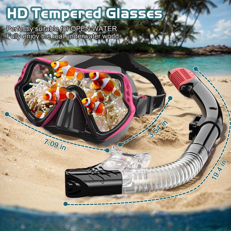 Nardymo kaukė, profesionalių nardymo kaukių rinkinys vyrams, moterims, nardymo akiniai, silikoninės plaukimo kaukės akiniai