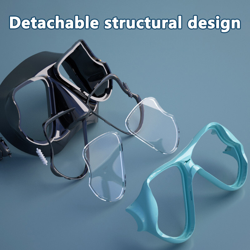 1PC potápačské okuliare, nosový chránič, slušné zrkadlo, plne suché, šnorchlovacie okuliare, odnímateľná maska
