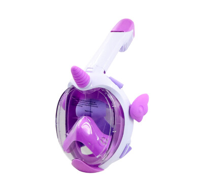 Maska za ronjenje Dječja maska za ronjenje s punim licem i panoramskim pogledom od 180°, dužom ventilacijskom cijevi, vodootporna, protiv zamagljivanja, protiv curenja