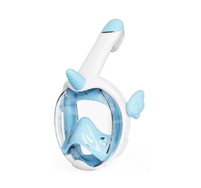 Maska za ronjenje Dječja maska za ronjenje s punim licem i panoramskim pogledom od 180°, dužom ventilacijskom cijevi, vodootporna, protiv zamagljivanja, protiv curenja